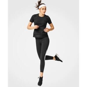 Yvette Women's Black and Lilac Gray Mesh Athletic Tees- Size Small (bundle of 2)